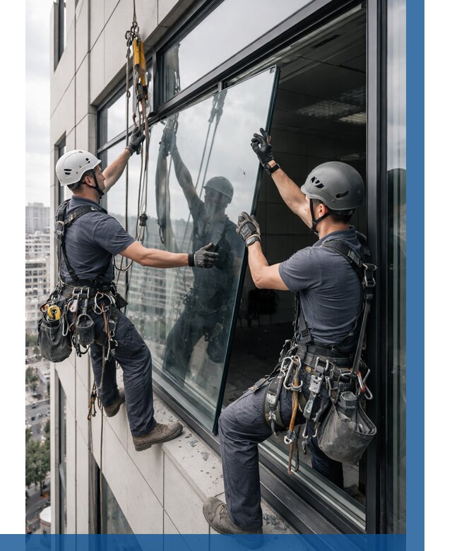 Замена стеклопакетов на высоте в Вязниках от 5876 р. | ВЫСОТНИК-Взн