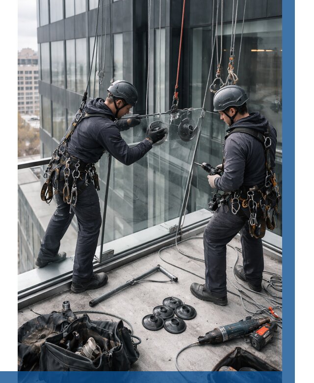 Монтаж стеклянных ограждений в Вязниках от 2671 р. | ВЫСОТНИК-Взн