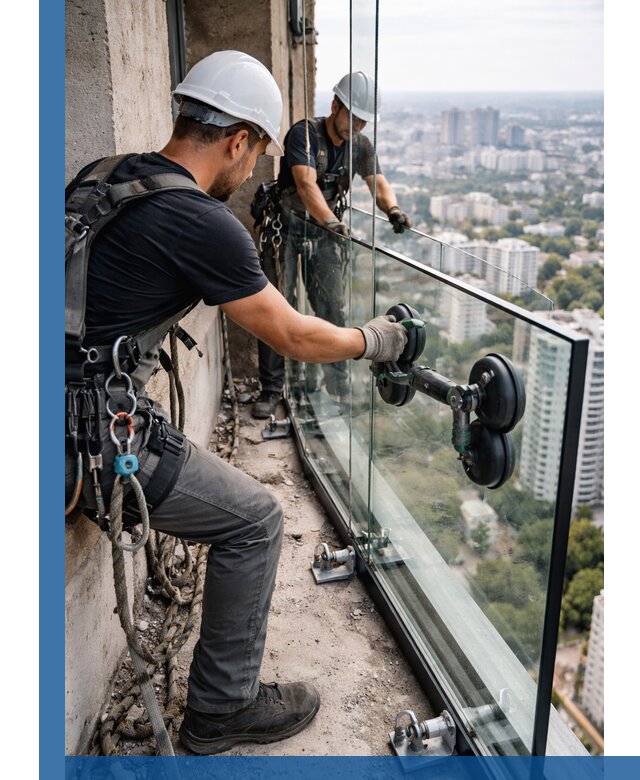 Монтаж стеклянных ограждений под ключ с гарантией в Вязниках