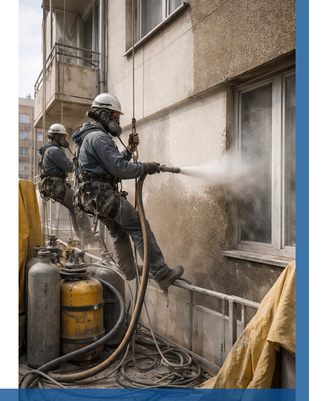 Пескоструйная очистка фасада в Вязниках от 694 р. | ВЫСОТНИК-Взн