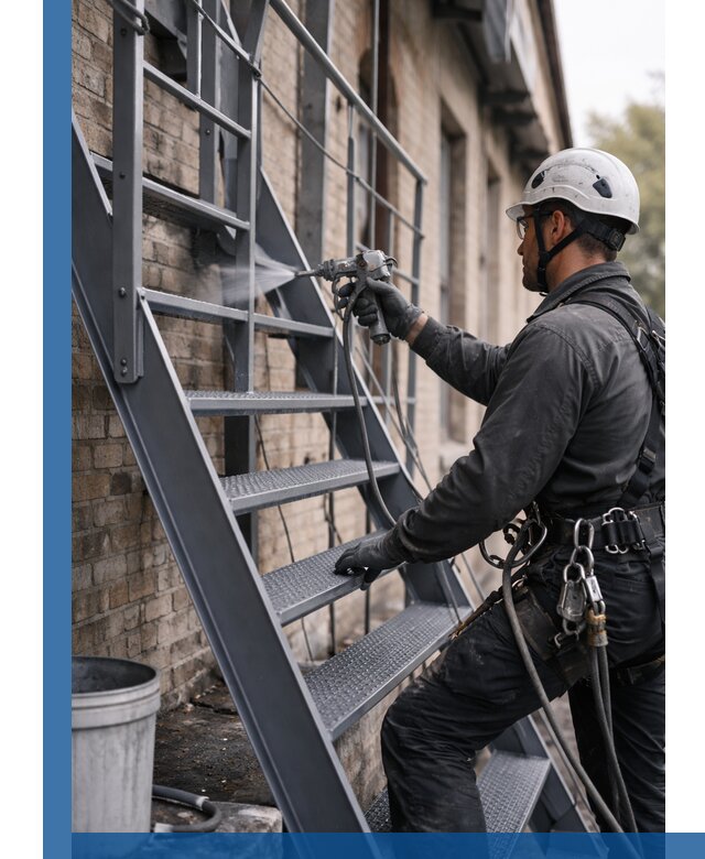 Покраска и антикоррозионная защита пожарных лестниц в Вязниках