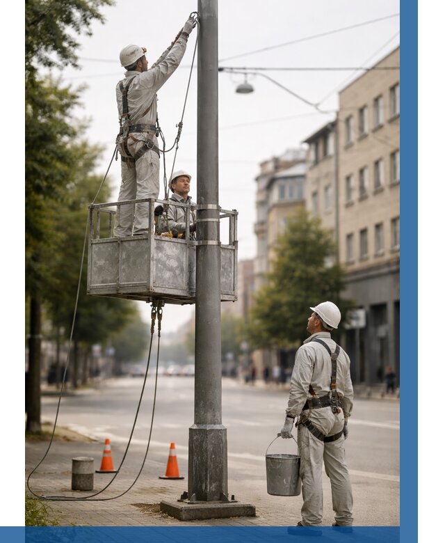 Покраска опор освещения в Вязниках от 5342 р. | ВЫСОТНИК-Взн