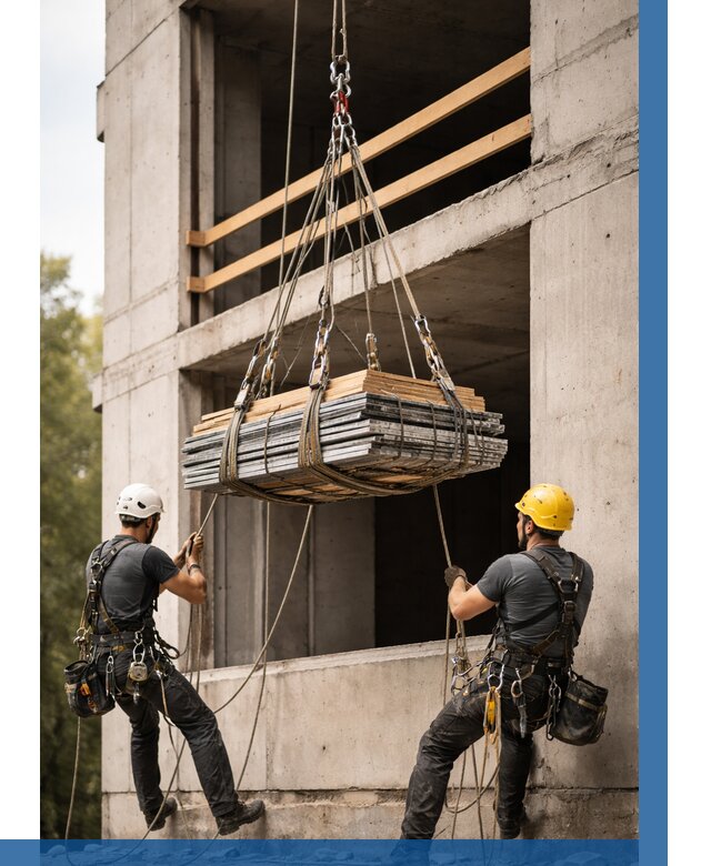 Подъем материала на этаж веревками в Вязниках от 1602 р. | ВЫСОТНИК-Взн