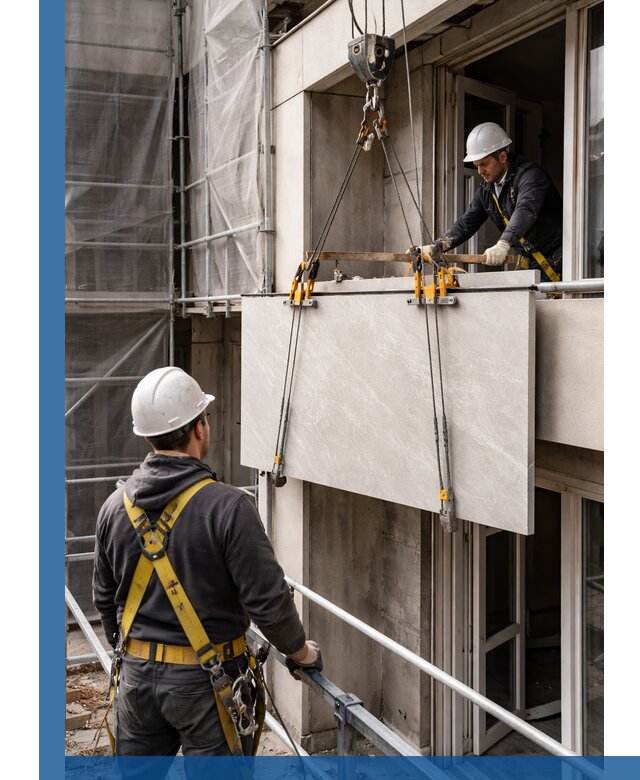 Подъем керамогранита на этаж в Вязниках грузчиками и техникой