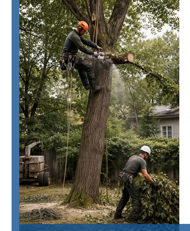 Кронирование деревьев в Вязниках, безопасная высотная обрезка