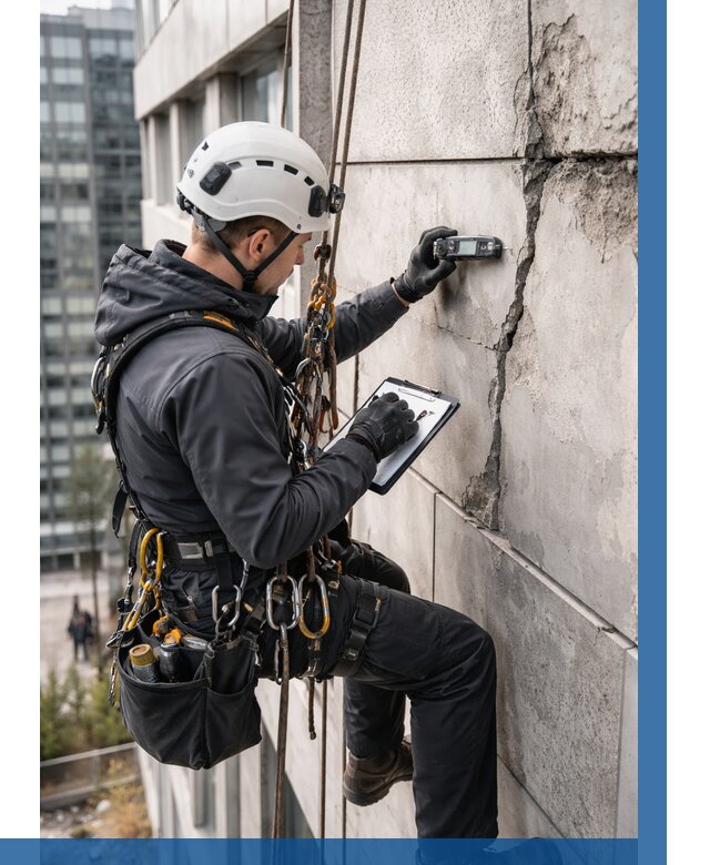 Обследование фасада альпинистами в Вязниках от 128 р. | ВЫСОТНИК-Взн