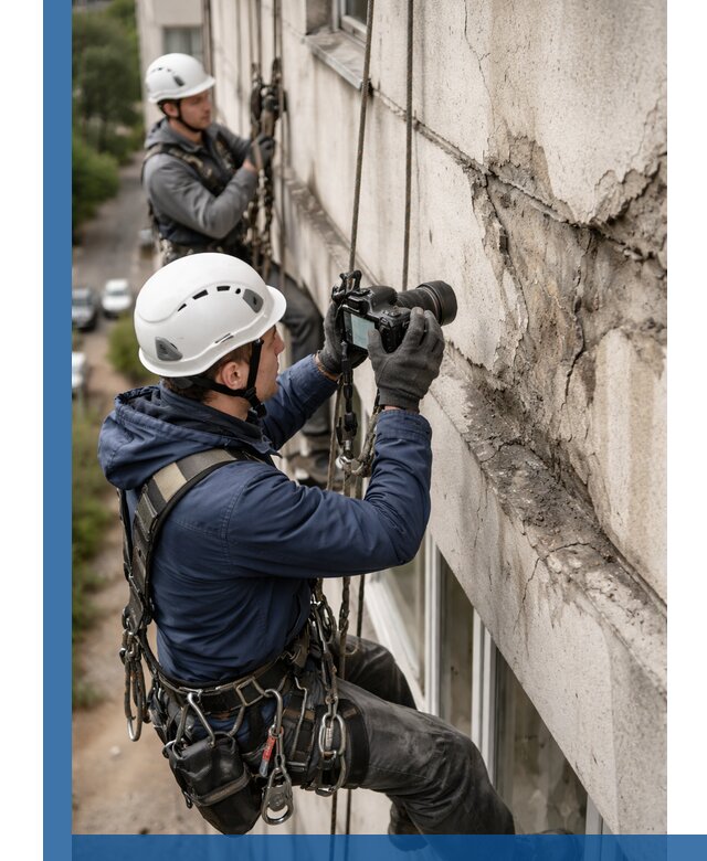 Фотофиксация дефектов фасада с высотной съемкой в Вязниках