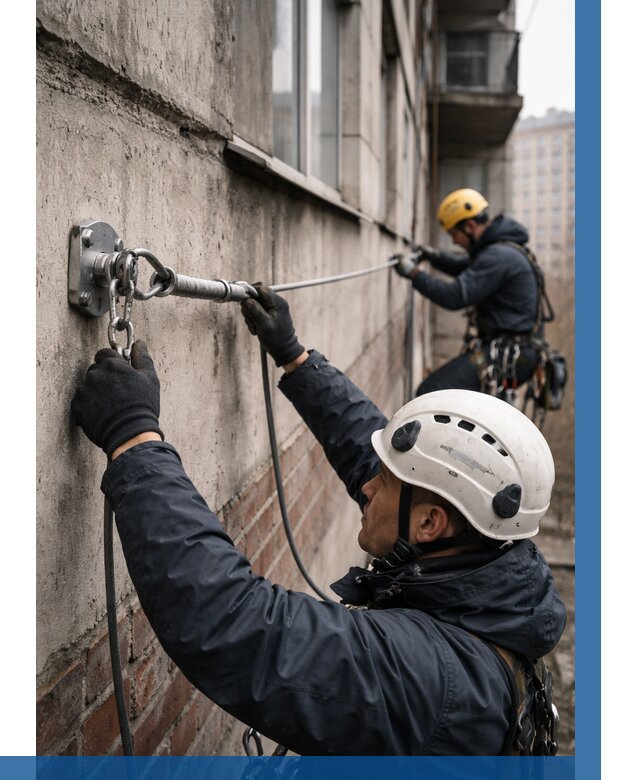 Монтаж анкерных линий в Вязниках от 3205 р. | ВЫСОТНИК-Взн