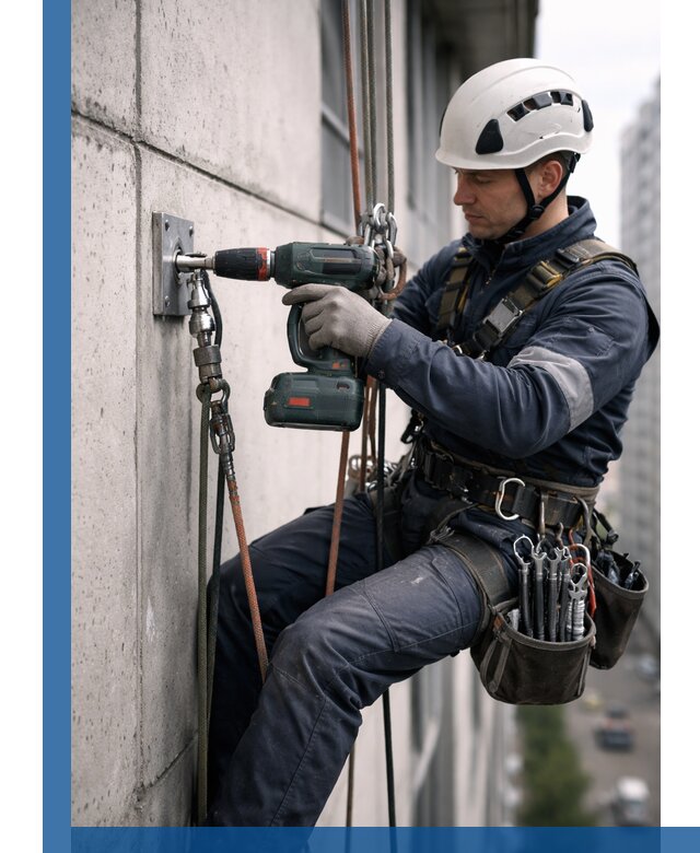 Установка анкерных точек для высотных работ в Вязниках