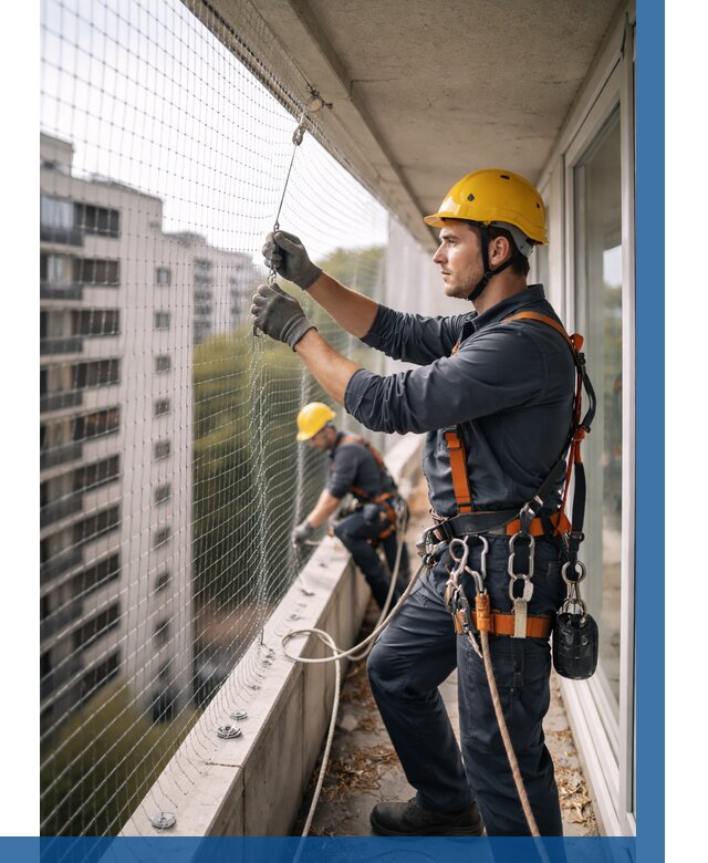 Монтаж сетки от птиц в Вязниках от 4807 р. | ВЫСОТНИК-Взн